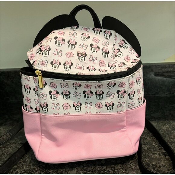 Dani By Danielle Nicole Disney Minnie Mouse Mini Backpack W/Ears Pink & Black - Picture 2 of 16